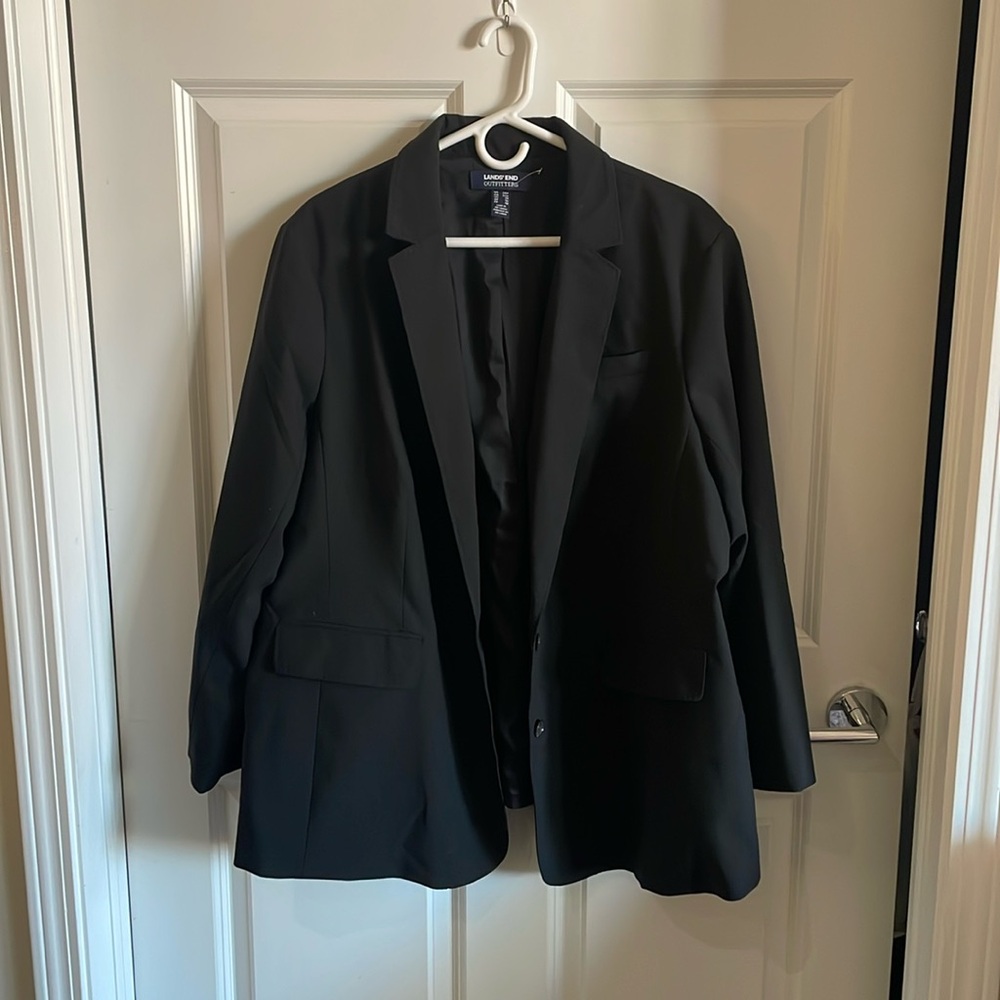 Lands End Outfitters Black Suit Jacket. Size 24W- EUC